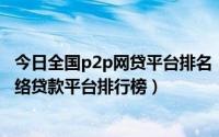 今日全国p2p网贷平台排名（国内十大P2P网贷平台排名_网络贷款平台排行榜）