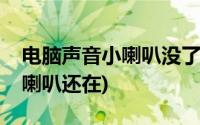 电脑声音小喇叭没了(电脑没有声音怎么办小喇叭还在)