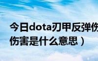 今日dota刃甲反弹伤害（新手dota刃甲反弹伤害是什么意思）