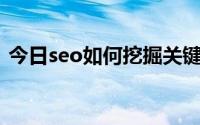 今日seo如何挖掘关键词（SEO关键字检索）