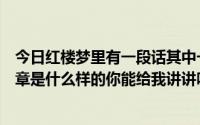 今日红楼梦里有一段话其中一句是你唱完我就上台。整篇文章是什么样的你能给我讲讲吗