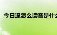 今日遑怎么读音是什么读（遑 字怎么读呢）