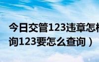 今日交管123违章怎样查询（全国交通违章查询123要怎么查询）