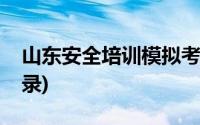 山东安全培训模拟考试(山东安全考试模拟登录)