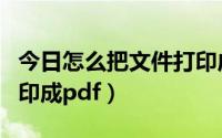 今日怎么把文件打印成原文件（怎么把文件打印成pdf）