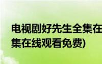 电视剧好先生全集在线观看(好先生电视剧全集在线观看免费)