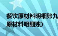 餐饮原材料明细账九大类水果是什么类(餐饮原材料明细账)