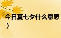 今日夏七夕什么意思（夏七夕的详细介绍资料）