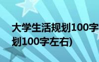 大学生活规划100字大一新生(大学生生活计划100字左右)