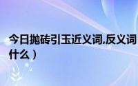 今日抛砖引玉近义词,反义词（抛砖引玉的近义词和反义词是什么）