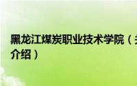 黑龙江煤炭职业技术学院（关于黑龙江煤炭职业技术学院的介绍）