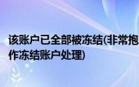 该账户已全部被冻结(非常抱歉您的账户存在严重违规情况已作冻结账户处理)