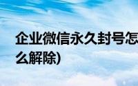 企业微信永久封号怎么解除(微信永久封号怎么解除)