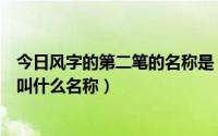 今日风字的第二笔的名称是（风字的第二笔和执字的第五笔叫什么名称）