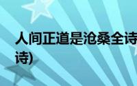 人间正道是沧桑全诗赏析(人间正道是沧桑全诗)