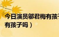 今日演员邬君梅有孩子吗是谁的（演员邬君梅有孩子吗）