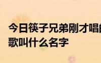 今日筷子兄弟刚才唱的那首记忆时代最深刻的歌叫什么名字