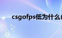 csgofps低为什么(csgofps低怎么办)