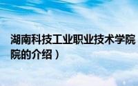 湖南科技工业职业技术学院（关于湖南科技工业职业技术学院的介绍）