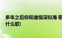 多年之后你和谁情深似海 歌名(多年以后你和谁情深似海是什么歌)