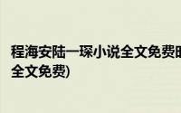 程海安陆一琛小说全文免费时宛言封景城(程海安陆一琛小说全文免费)