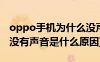 oppo手机为什么没声音怎么回事(oppo手机没有声音是什么原因)