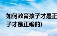 如何教育孩子才是正确的教育观(如何教育孩子才是正确的)