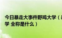 今日暴走大事件野鸡大学（暴走大事件第八集里面的耶鸡大学 全称是什么）