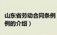 山东省劳动合同条例（关于山东省劳动合同条例的介绍）