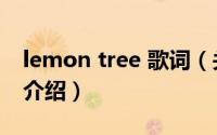 lemon tree 歌词（关于lemon tree 歌词的介绍）