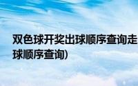 双色球开奖出球顺序查询走势图开机:井机号(双色球开奖出球顺序查询)