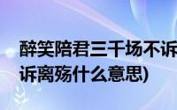 醉笑陪君三千场不诉离殇(陪君醉笑三千场不诉离殇什么意思)