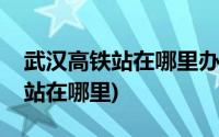 武汉高铁站在哪里办理临时身份证(武汉高铁站在哪里)