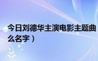 今日刘德华主演电影主题曲（刘德华官方网站的主题曲叫什么名字）