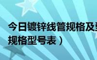 今日镀锌线管规格及型号（怎么表示镀锌线管规格型号表）