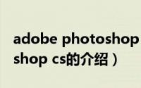 adobe photoshop cs（关于adobe photoshop cs的介绍）