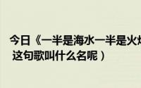 今日《一半是海水一半是火焰》（歌词是一半海水 一半火焰 这句歌叫什么名呢）