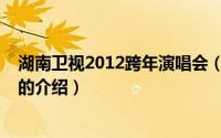 湖南卫视2012跨年演唱会（关于湖南卫视2012跨年演唱会的介绍）