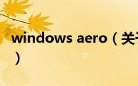 windows aero（关于windows aero的介绍）